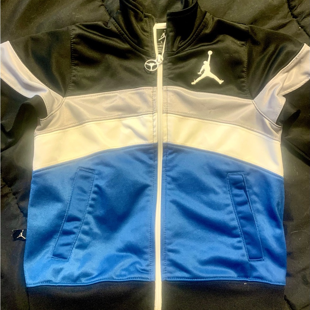 Youth Jordan Zip Up Jacket. Sz Boys 4-5. Blue, Grey, & Black. Perfect Condition
